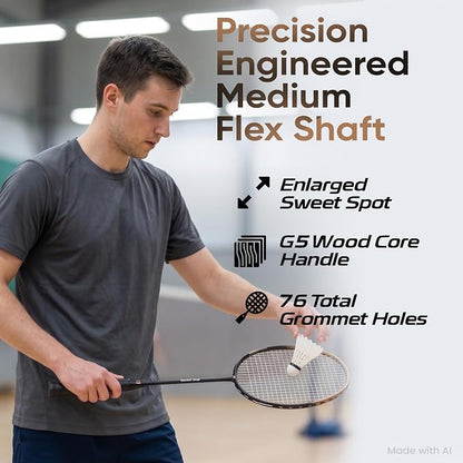 Carbon X PRO Badminton Racket, 4U Lightweight (70–75g)