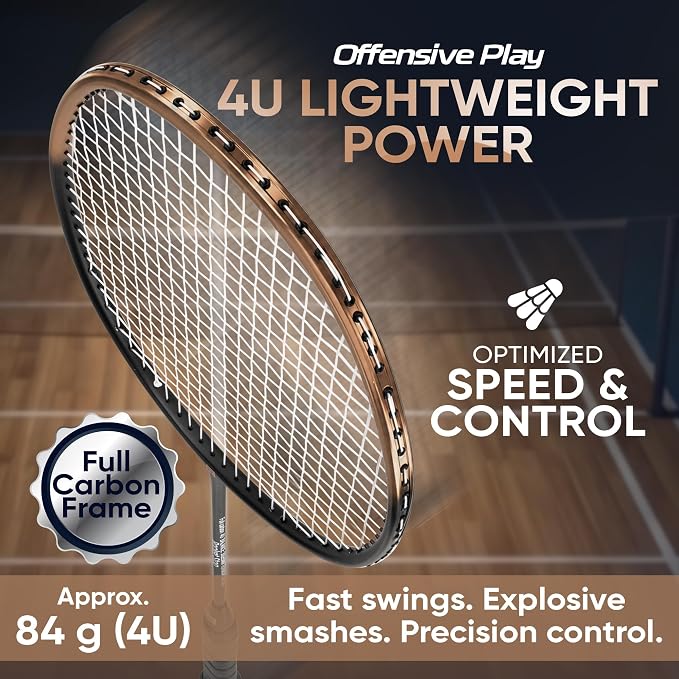 Carbon X PRO Badminton Racket, 4U Lightweight (70–75g)