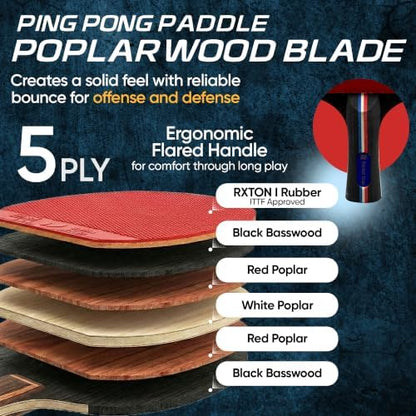 Vortex Table Tennis Paddle with Case